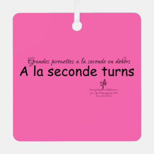 A La Seconde Turns Hot Pink and Black Sq. Metal Ornament