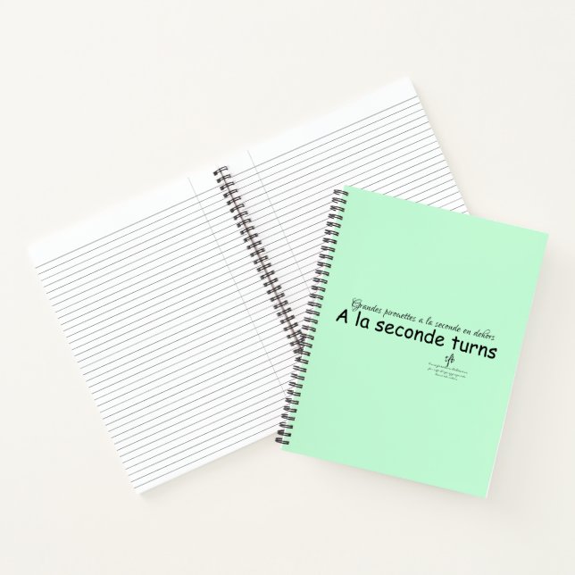 A La Seconde Turns Mint Green and Black Notebook (Inside)