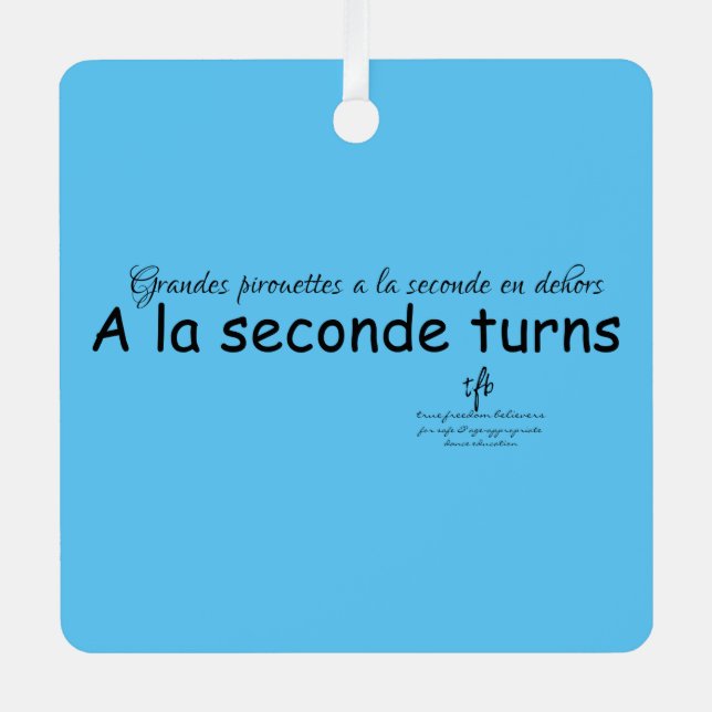 A La Seconde Turns Sky Blue and Black Sq. Metal Ornament (Front)