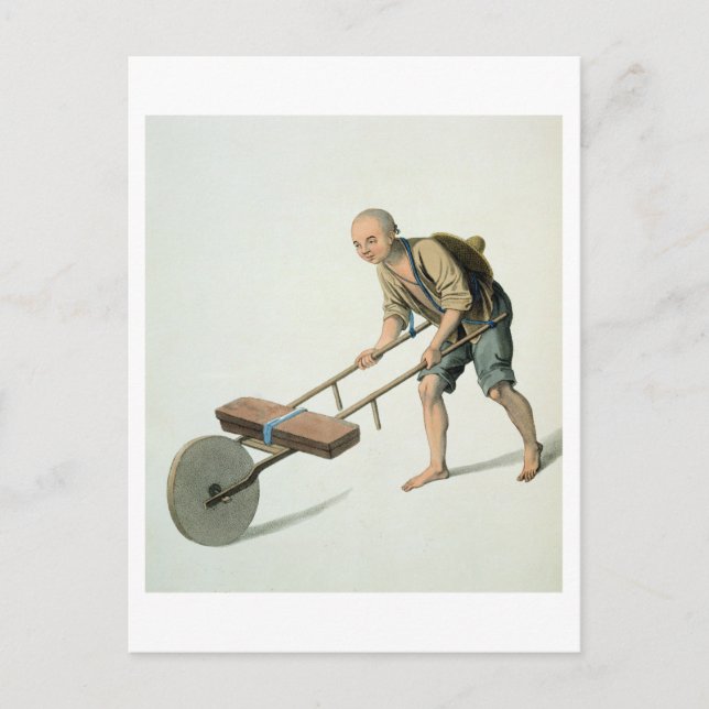 A Labourer, plate 27 from 'The Costume of China', Postcard (Front)