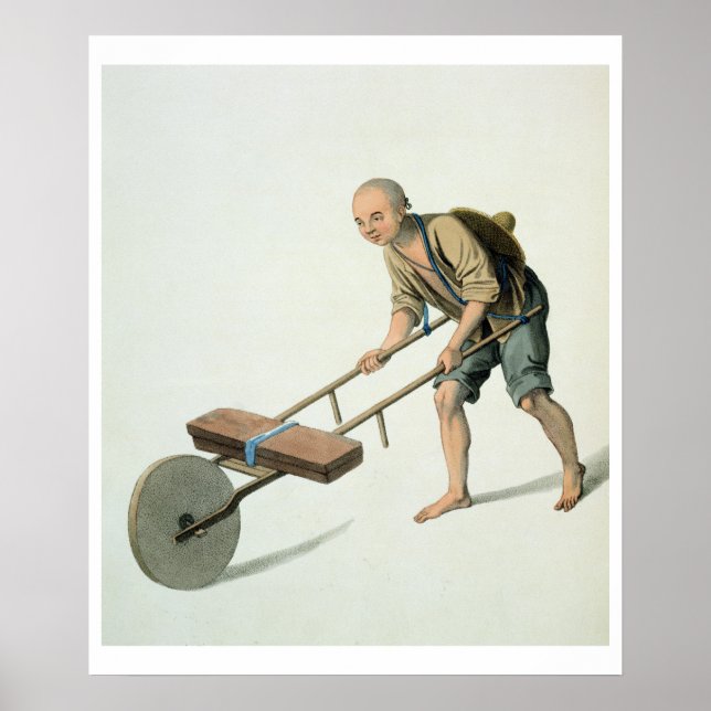 A Labourer, plate 27 from 'The Costume of China', Poster (Front)