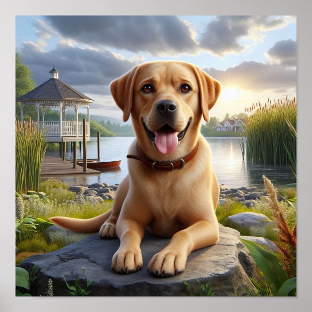 A Labrador Retriever Resting in the Country Poster (Front)