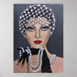 A Lady Adorned In Pearls Poster at Zazzle