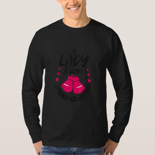 A Lady Always Wear Gloves Boxer Boxing  T_Shirt