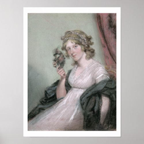 A Lady Holding a Negro Mask c1795_80 pastel on Poster