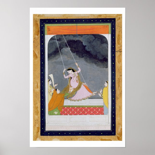 A lady on a swing, Kangra, Punjab hills c.1790 (op Poster (Front)