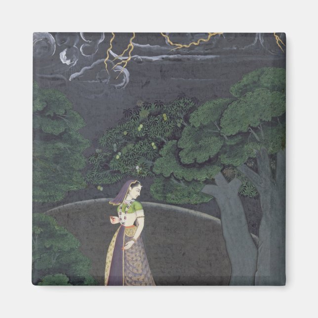 A lady on her way to a tryst, Guler, c.1760 Magnet (Front)