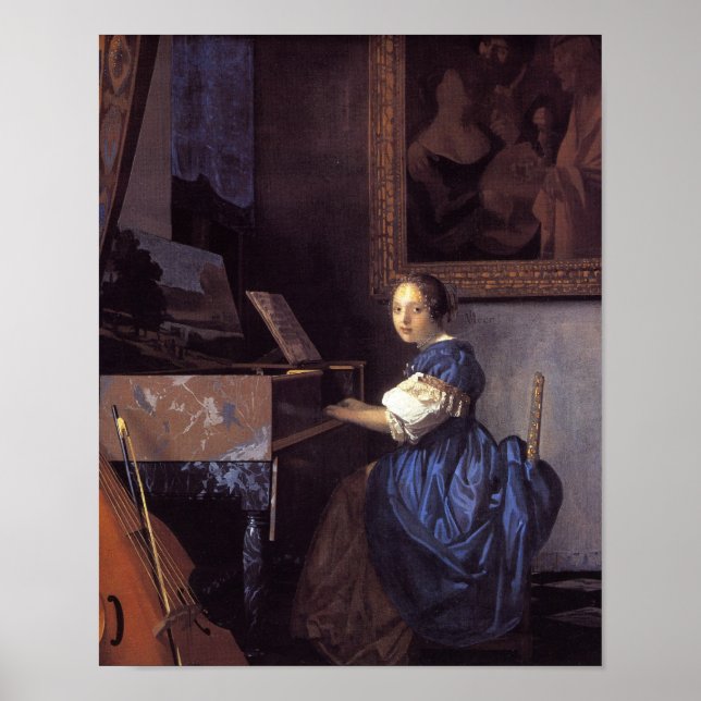 A Lady Seated at the Virginal Poster (Front)