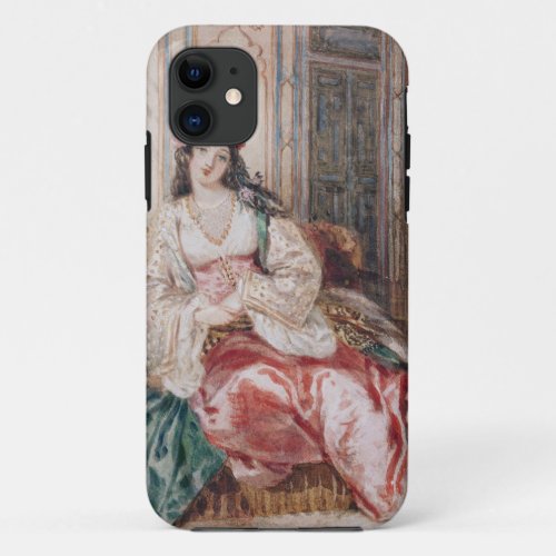 A Lady Seated in an Ottoman Interior Wearing Turki iPhone 11 Case