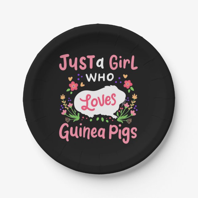 A Lady Who Loves Guinea Pigs Paper Plates (Front)