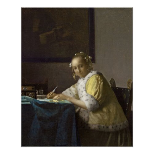 A Lady Writing c 1665 oil on canvas Poster
