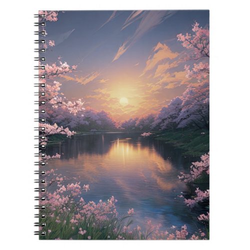 A Lake Awash in Cherry Blossom Serenade Notebook