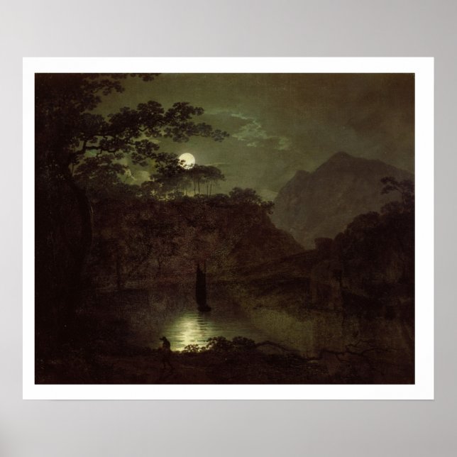 A Lake by Moonlight, c.1780-82 (oil on canvas) Poster (Front)
