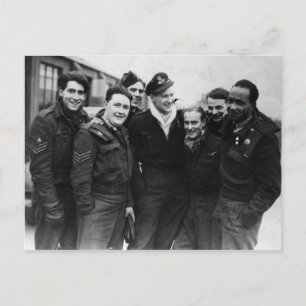 A Lancaster Bomber Crew Postcard
