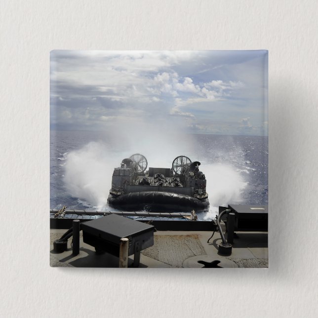 A landing craft air cushion pinback button (Front)