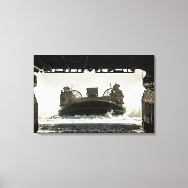 A landing craft air cushion prepares to enter canvas print (Front)