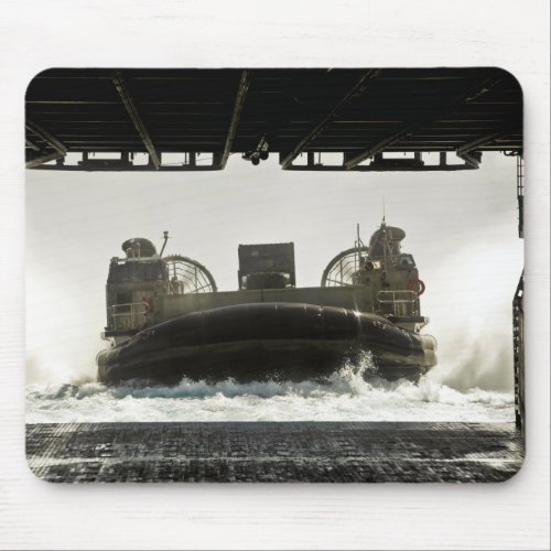 A landing craft air cushion prepares to enter mouse pad