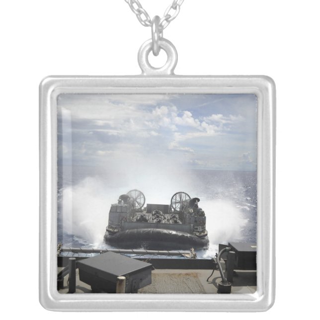 A landing craft air cushion silver plated necklace (Front)