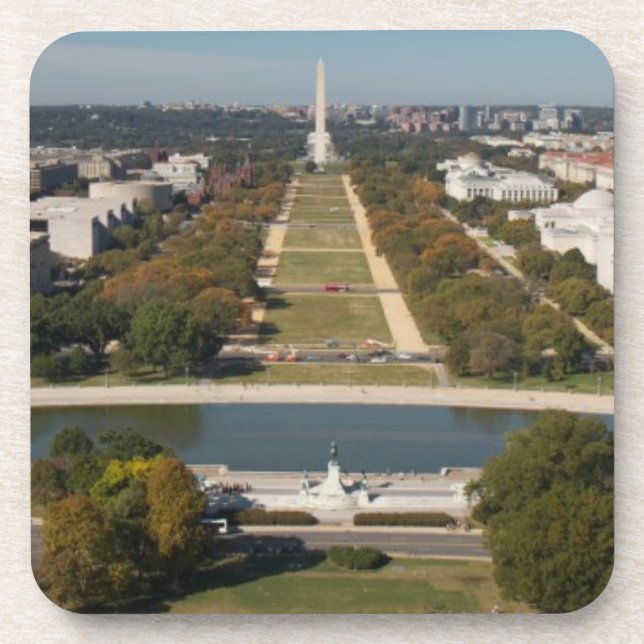 A landscape view of Washington DC Beverage Coaster (Front)