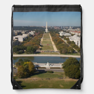 A landscape view of Washington DC Drawstring Bag