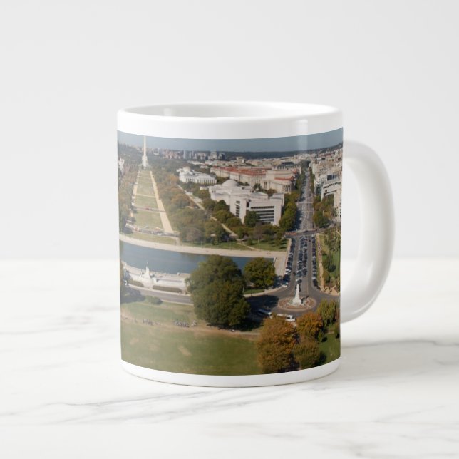 A landscape view of Washington DC Large Coffee Mug (Front Right)