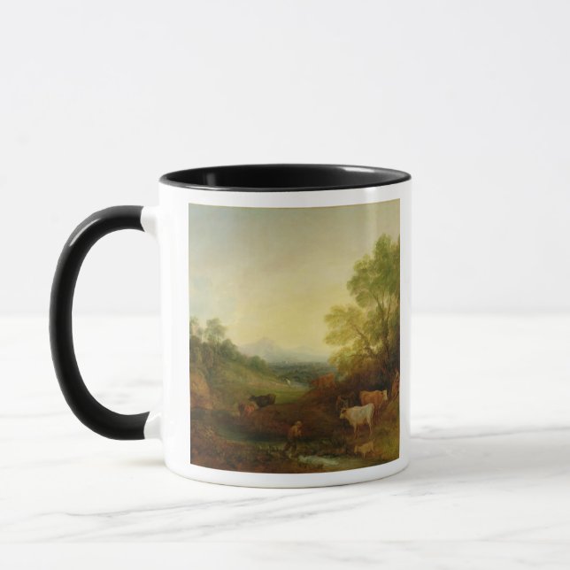 A Landscape with Cattle and Figures by a Stream an Mug (Left)