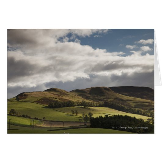 A Landscape With Rolling Hills And Clouds Overhead Cards (Front Horizontal)