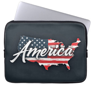 A laptop case with an America