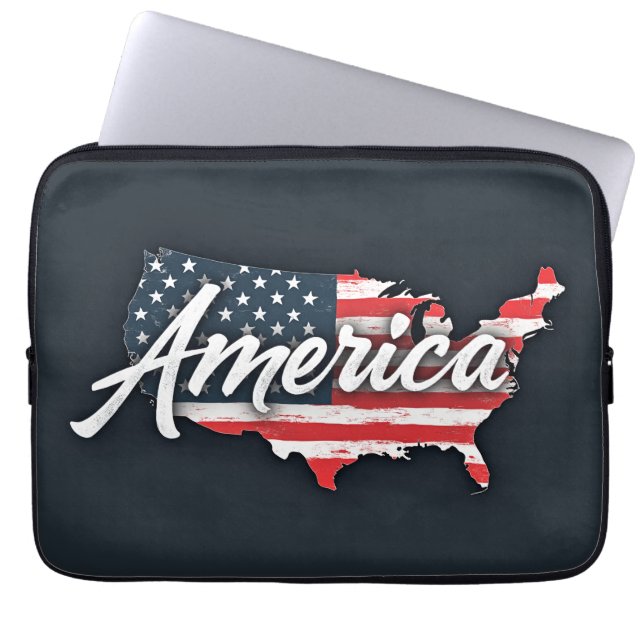 A laptop case with an America (Front)