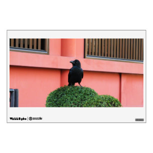 A Large-Billed Jungle Crow A Perch On A Cloud Tree Wall Decal