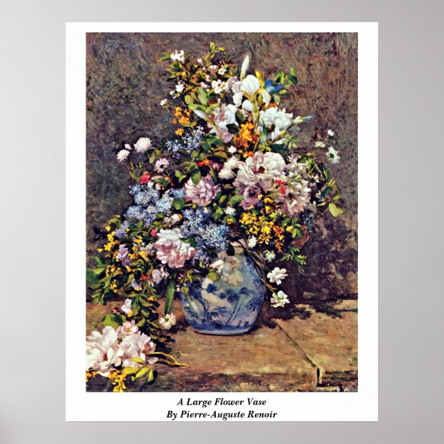 A Large Flower Vase By Pierre-Auguste Renoir Poster (Front)