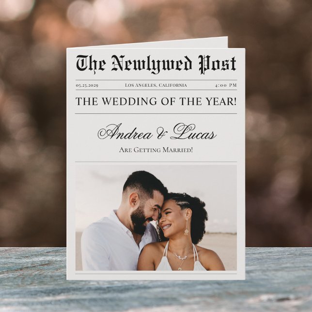 A Large Folded Wedding Newspaper Timeline Program (Creator Uploaded)