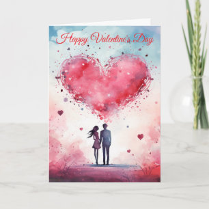 A large heart and a Couple Holiday Card