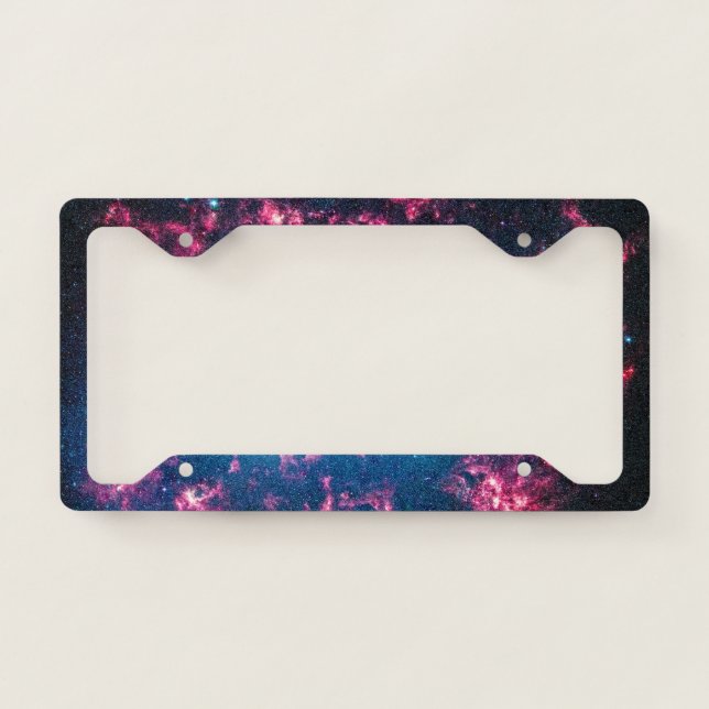 A Large Magellanic Cloud Galaxy Cosmic Space License Plate Frame (Front)
