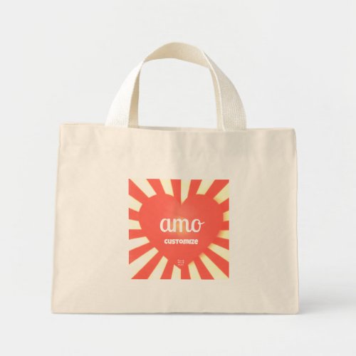 A large tote bag with the words amor Love