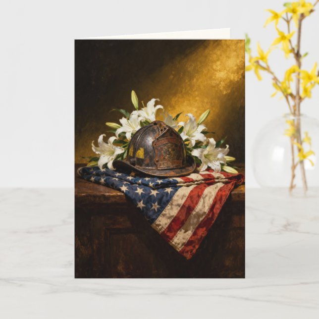 "A Last Salute, Given in Silence" Sympathy Card (Yellow Flower)