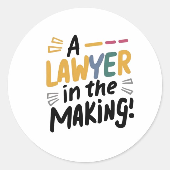 A lawyer in the Making  Classic Round Sticker (Front)