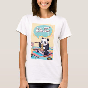 A lazy anime panda eating ramen and saying, "Just  T-Shirt