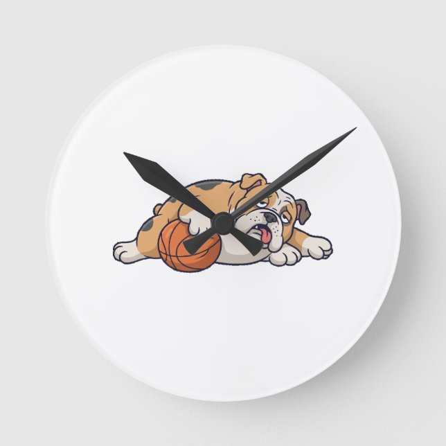 A lazy dog round clock (Front)
