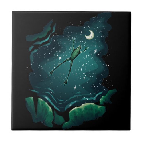 A Leap Over the Moon Ceramic Tile
