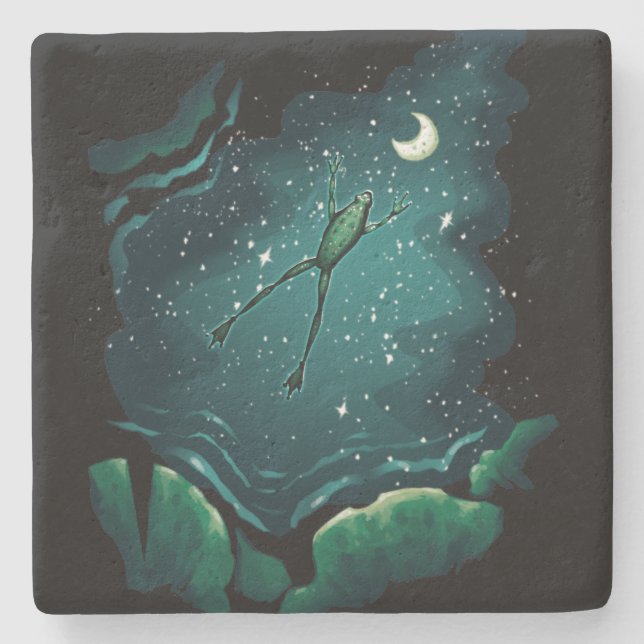 A Leap Over the Moon Stone Coaster (Front)