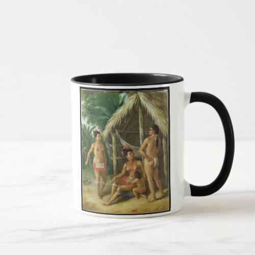 A Leeward Islands Carib Family outside a Hut c17 Mug