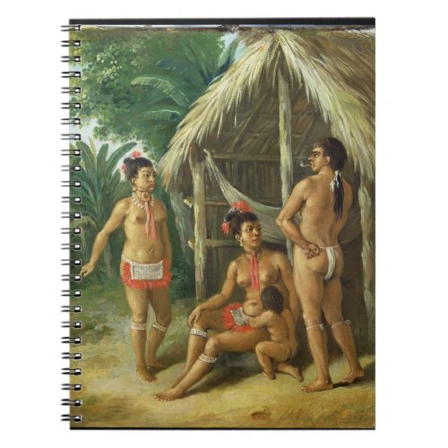 A Leeward Islands Carib Family outside a Hut c17 Notebook