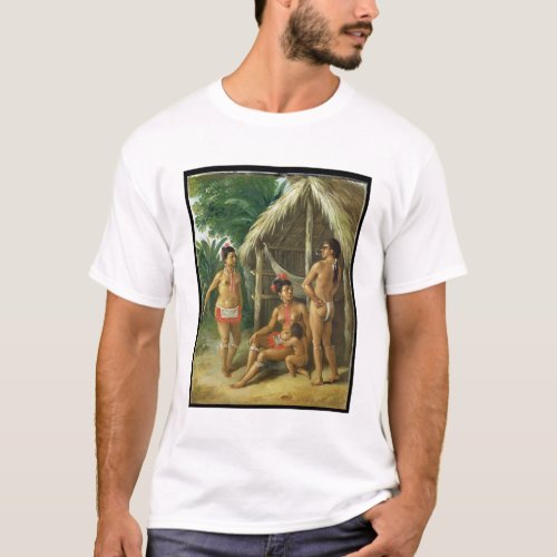 A Leeward Islands Carib Family outside a Hut c17 T_Shirt