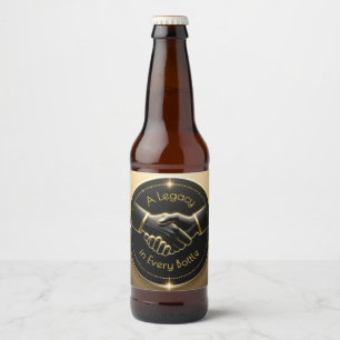 A Legacy in Every Bottle Handshake Beer Bottle Label