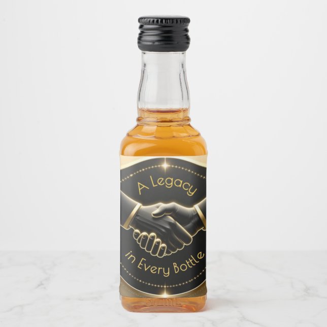 A Legacy in Every Bottle Handshake Liquor Bottle Label (Front)