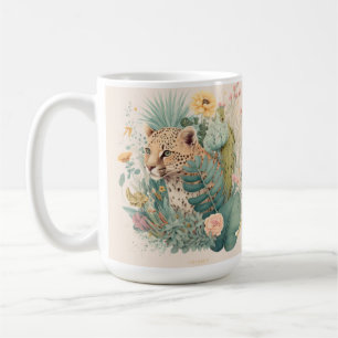 A leopard behind the bush custom     coffee mug