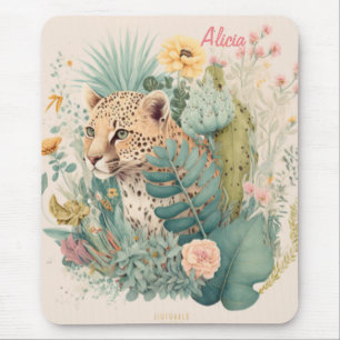 A leopard behind the bush custom mouse pad