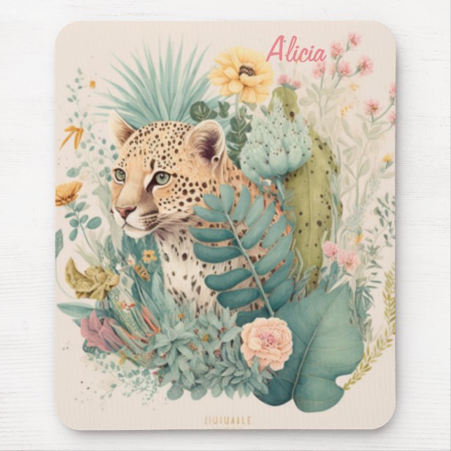 A leopard behind the bush custom    mouse pad (Front)