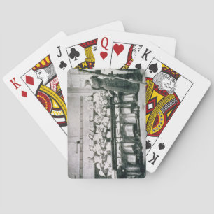 A Lesson in Domestic Science (b&w photo) Poker Cards